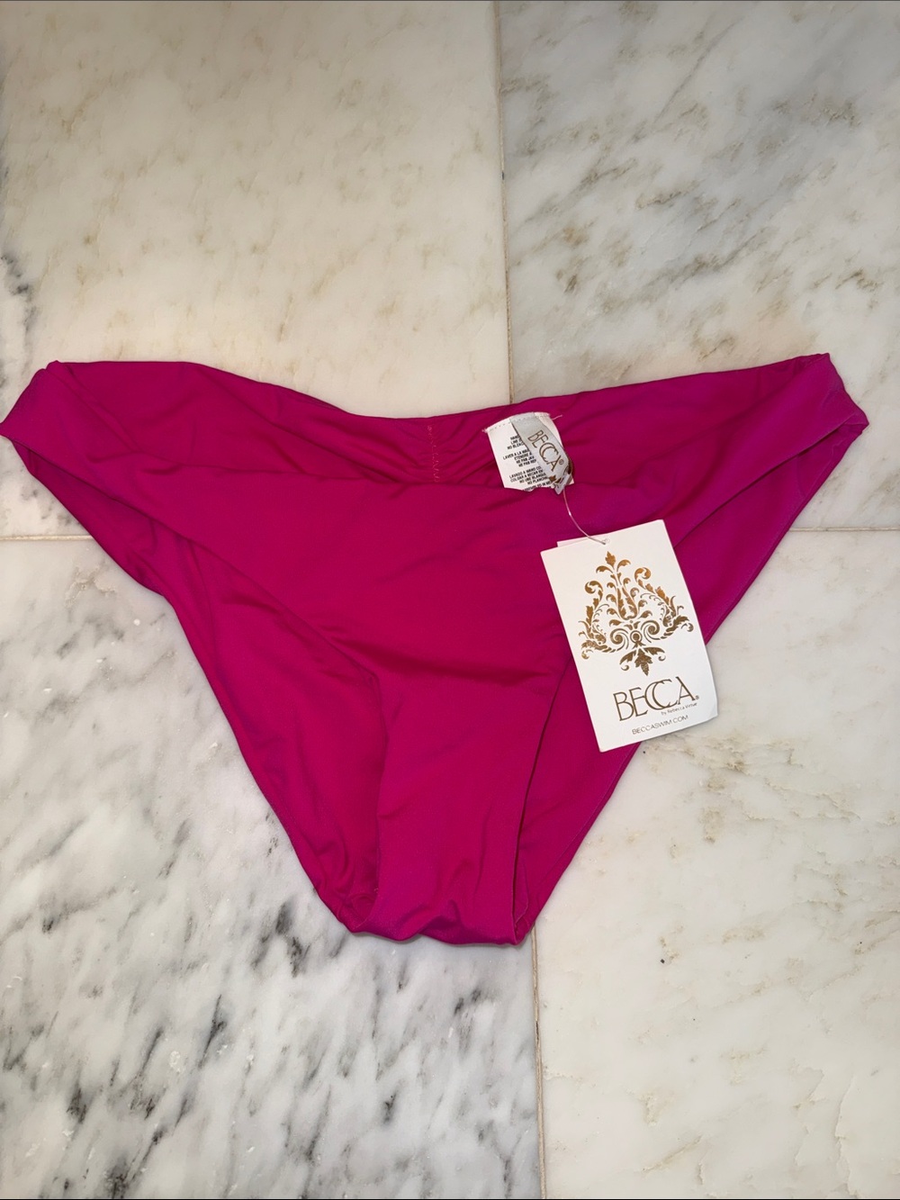 BECCA Bright Pink Rasberry Magenta Swim Bottoms **NWT** Women’s Size Medium